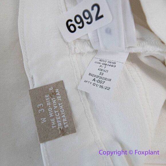 NEW Madewell‎ Mid-Rise Perfect Vintage Straight Jean in Tile White, 33 - Picture 16 of 16